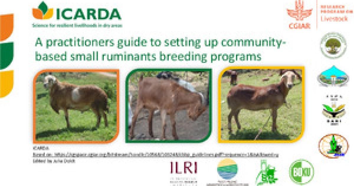 A Practitioner's Guide To Setting Up Community-based Small Ruminants ...